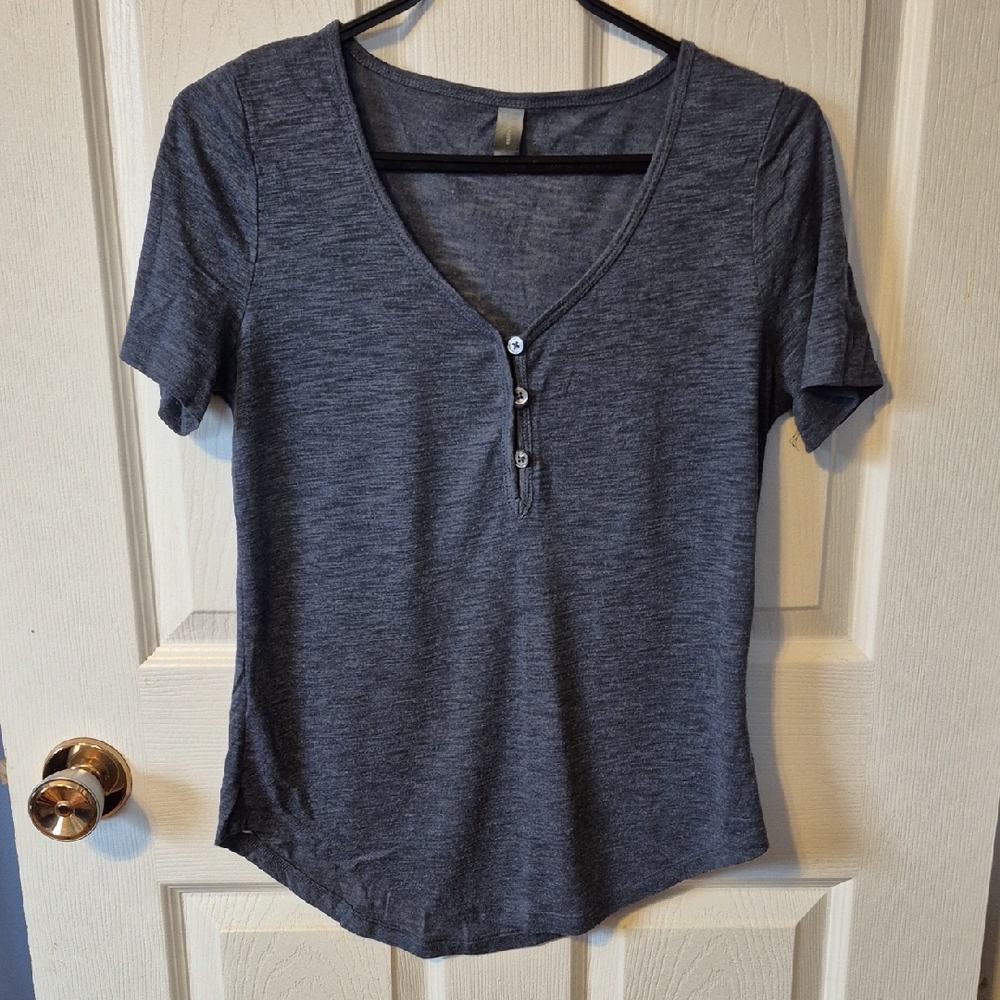 V-Neck Buttoned Women's Top